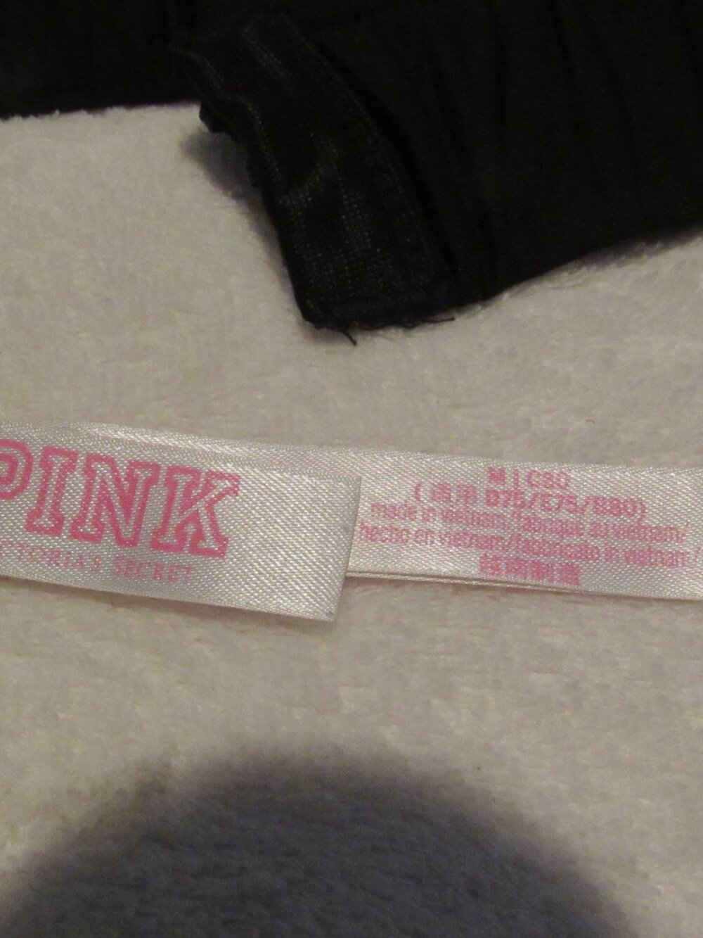 Victoria's Secret PINK Pink/Black Sports Bra  Medium USED - Picture 5 of 6